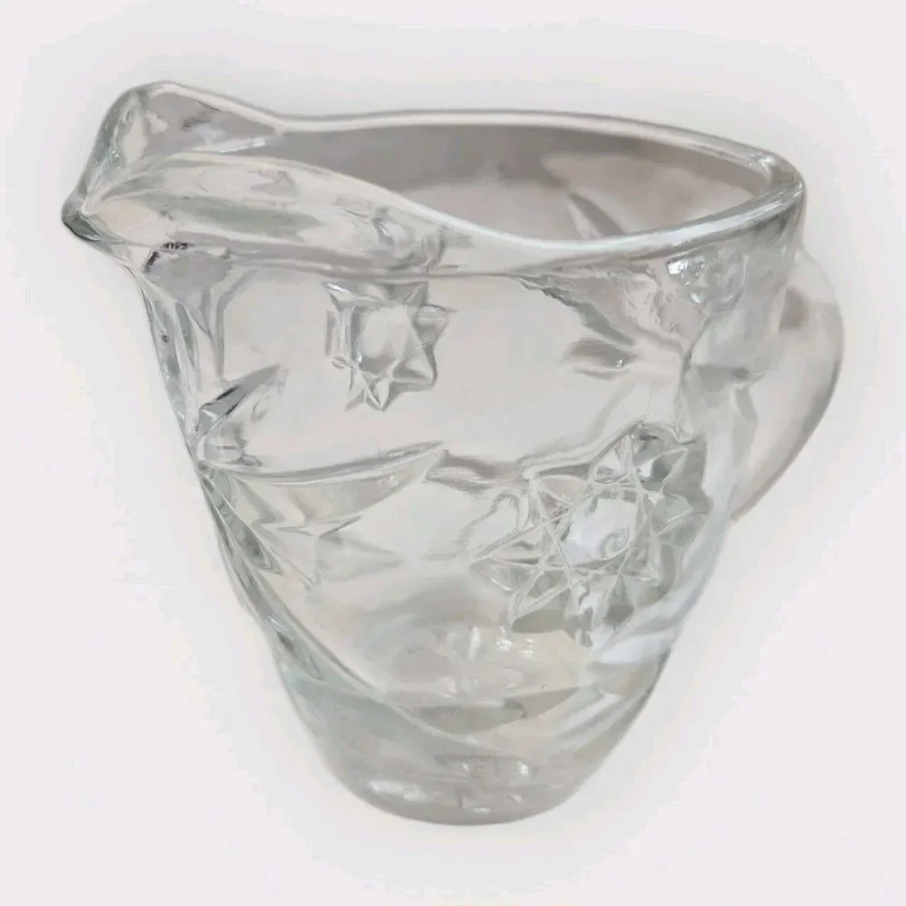 Anchor Hocking EAPC Star of David Creamer, Sugar Bowl w Lid, Relish Dish VTG